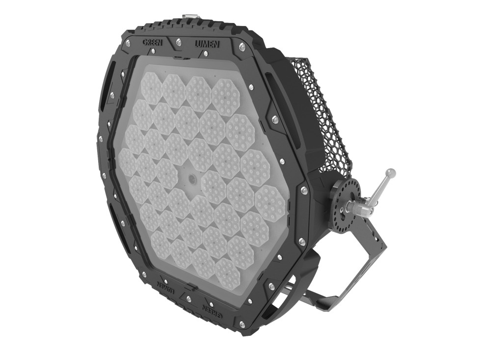 탄소복합소재 몸체와 스택핀이 결합된 고출력 경량 LED투광등기구